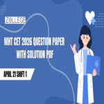 MHT CET 2026 April 21 Shift 1 PCB Question Paper with Solution Pdf